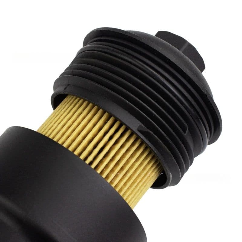 Oil filter housing assembly 03L115389E cooler side view