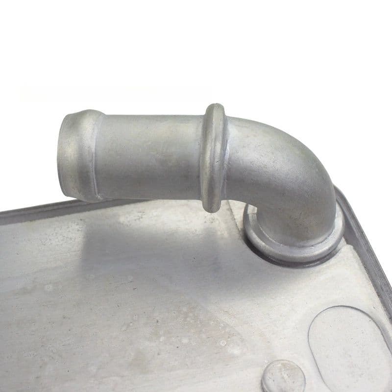 Oil cooler core close-up on oil filter housing assembly 6511800610