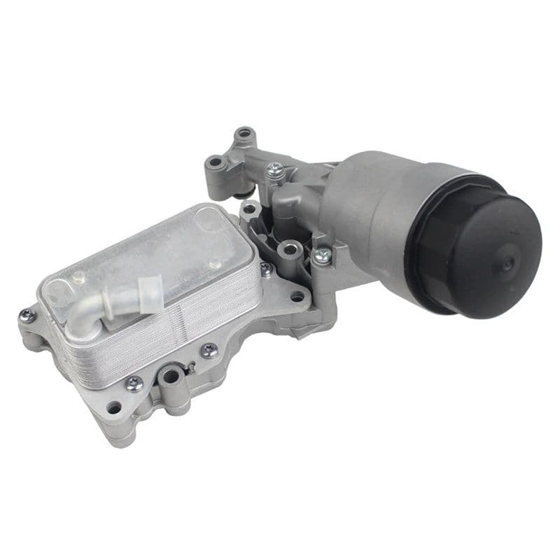 Angled full view of oil filter housing assembly 6511800610