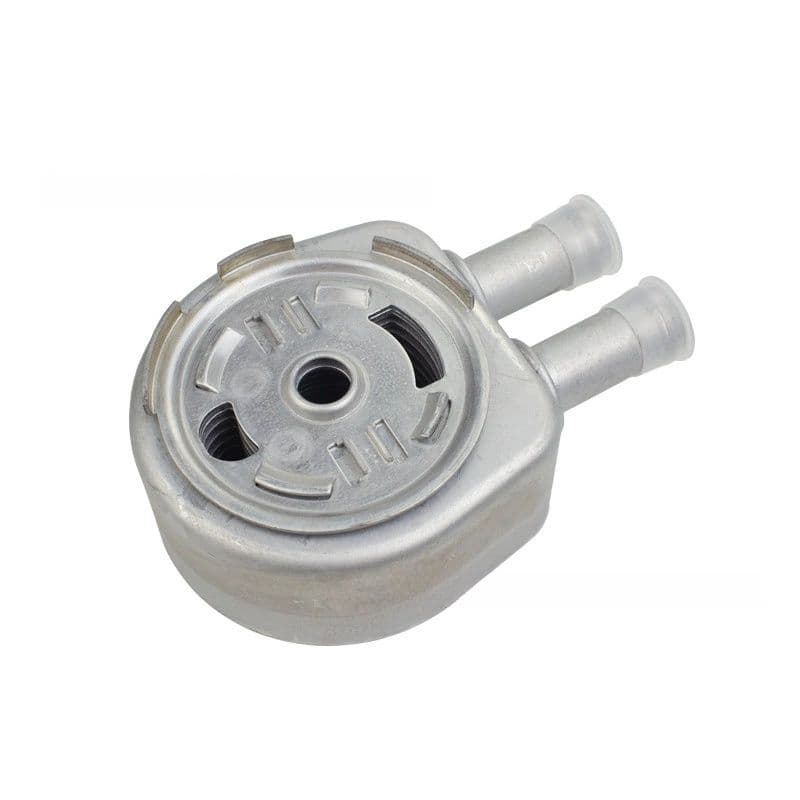 Engine oil cooler LR025515 angled view